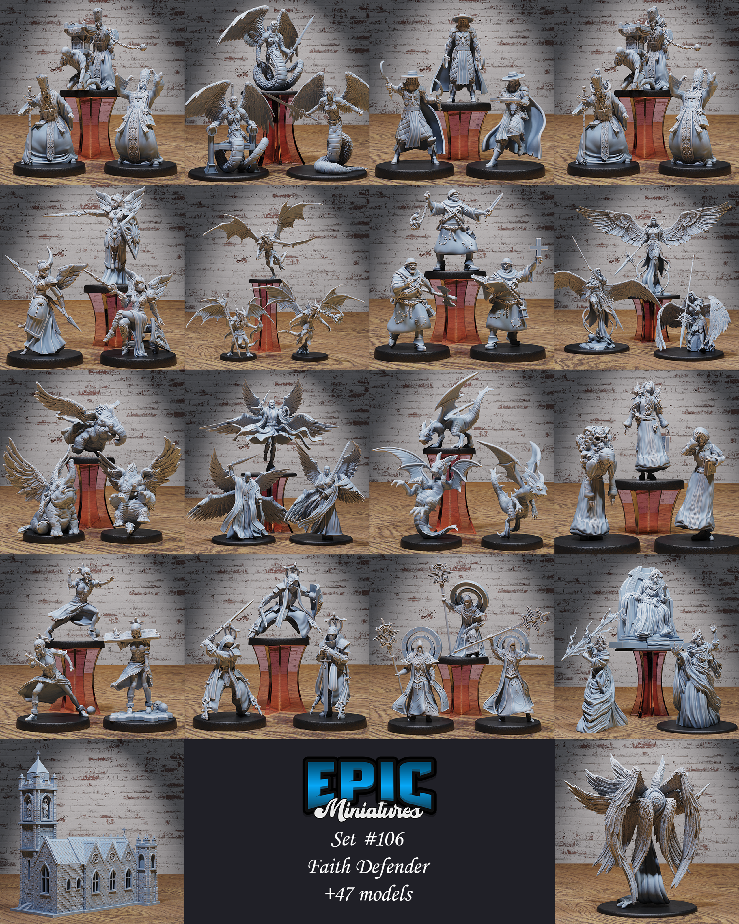 Faith Defender Set / Angel & Holy Encounter / Cleric & Priest Collection / Pre-Supported